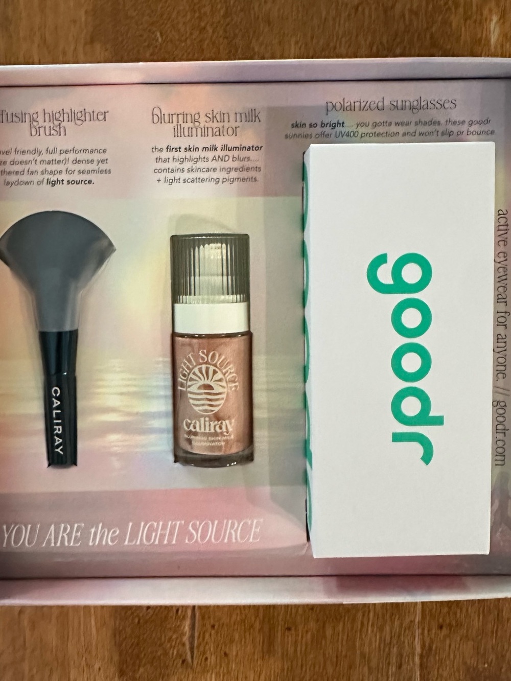 Caliray Light Source Illuminator Rose Gold includes brush and  sunglasses